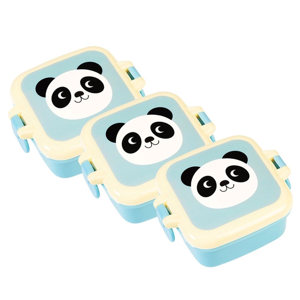 英國 Rex London - 小零食盒/奶嘴收納盒3入組-可愛熊貓