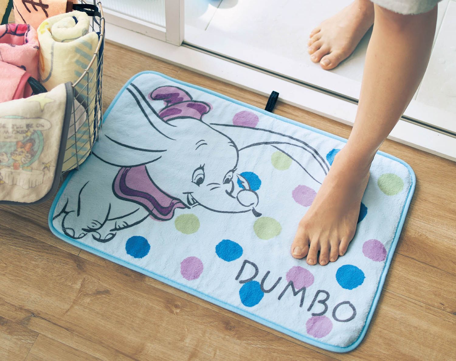 日本千趣會 - mini labo 去泥污腳踏墊-法蘭西花朵-藍綠