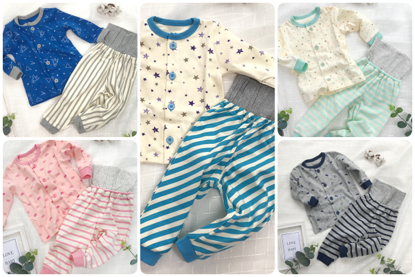 JoyNa - 開衫高腰護肚褲居家套裝-彩色圓點