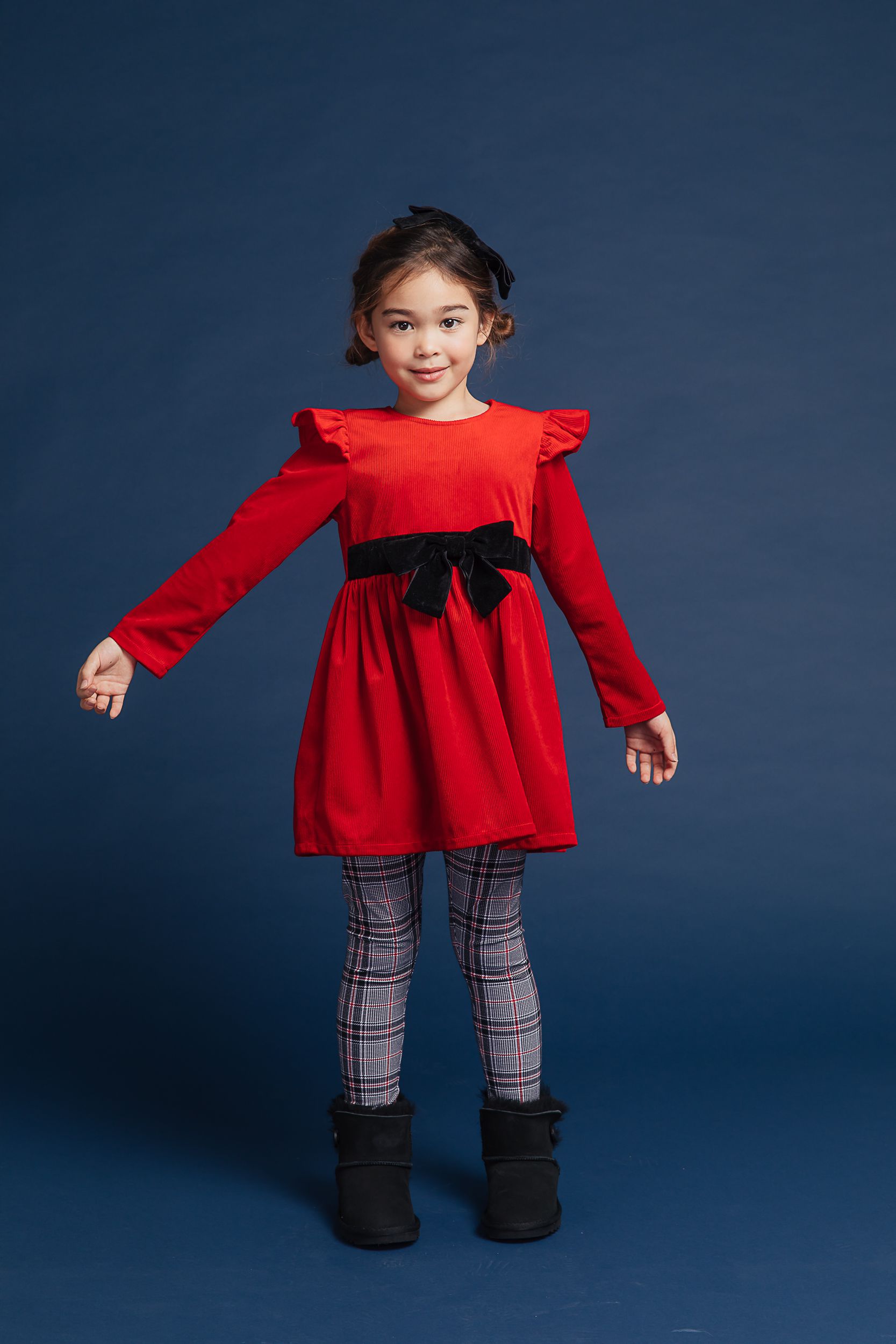 Love, Charlotte - 大蝴蝶結紅洋裝-大蝴蝶結紅色洋裝-內含洋裝+髮夾+內搭褲