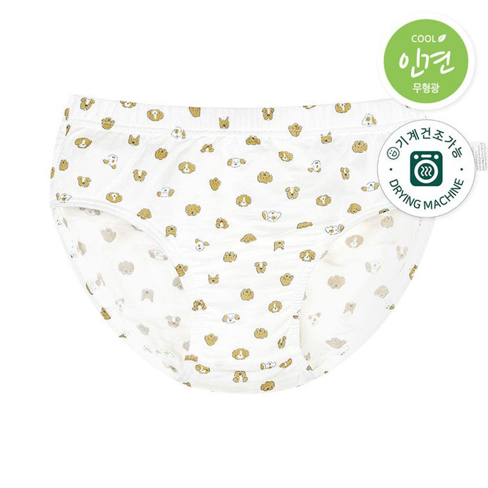 嫘縈涼感透氣三角褲(男寶)-棕色狗狗-白