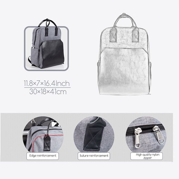 Heine 海恩 - 時尚流行後背包媽媽包 大尺碼媽媽後背包 (WIN-HD17)-黑灰