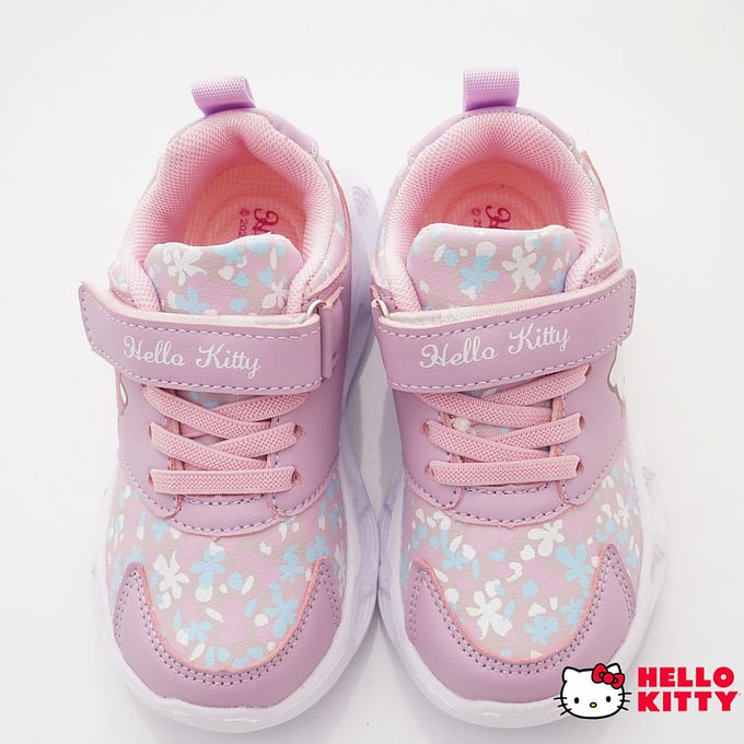 hello kitty 小花電燈炫亮款(中小童段)-休閒鞋-紫