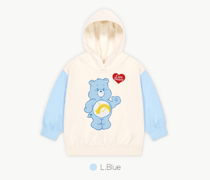 韓國 Care Bears - 聯名款流星熊長袖連帽套裝-天空藍