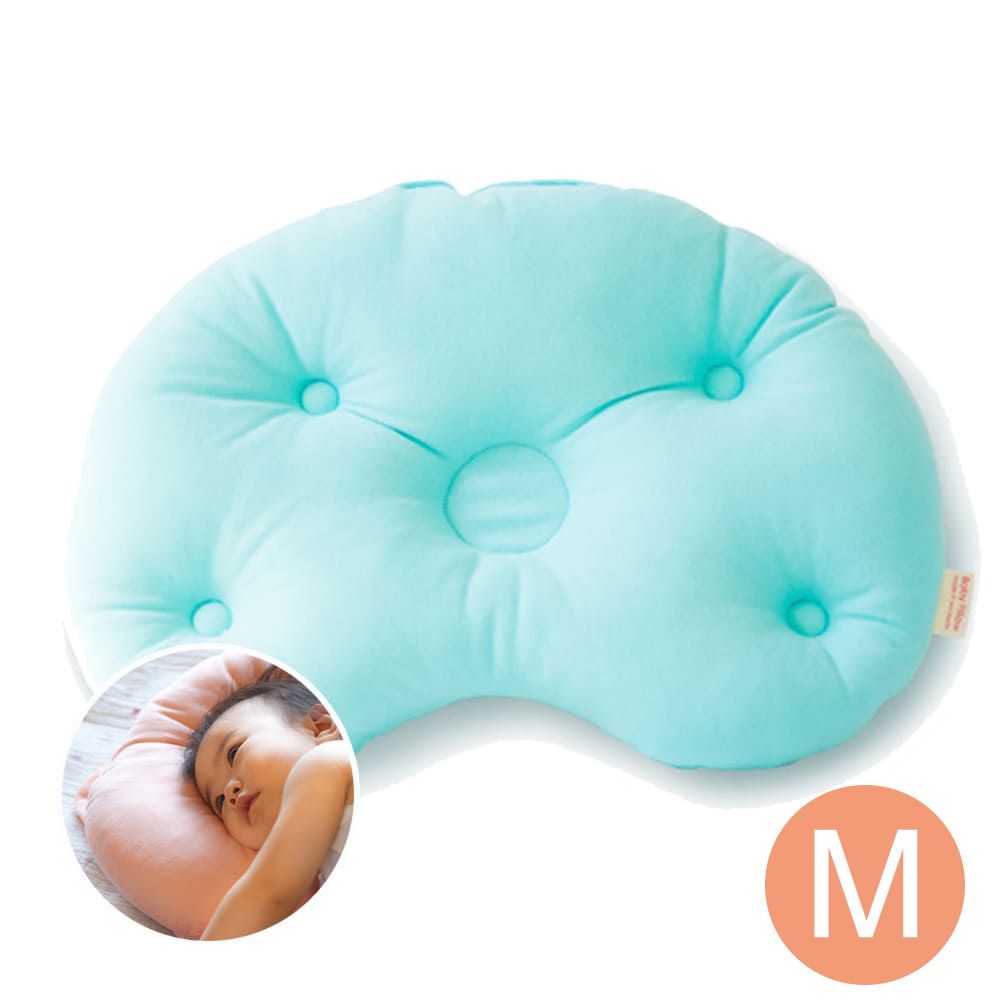 日本Makura - 【Baby Pillow】可水洗豆型嬰兒枕-天空藍(S/M) (M (長41 × 寬33 × 高8cm))