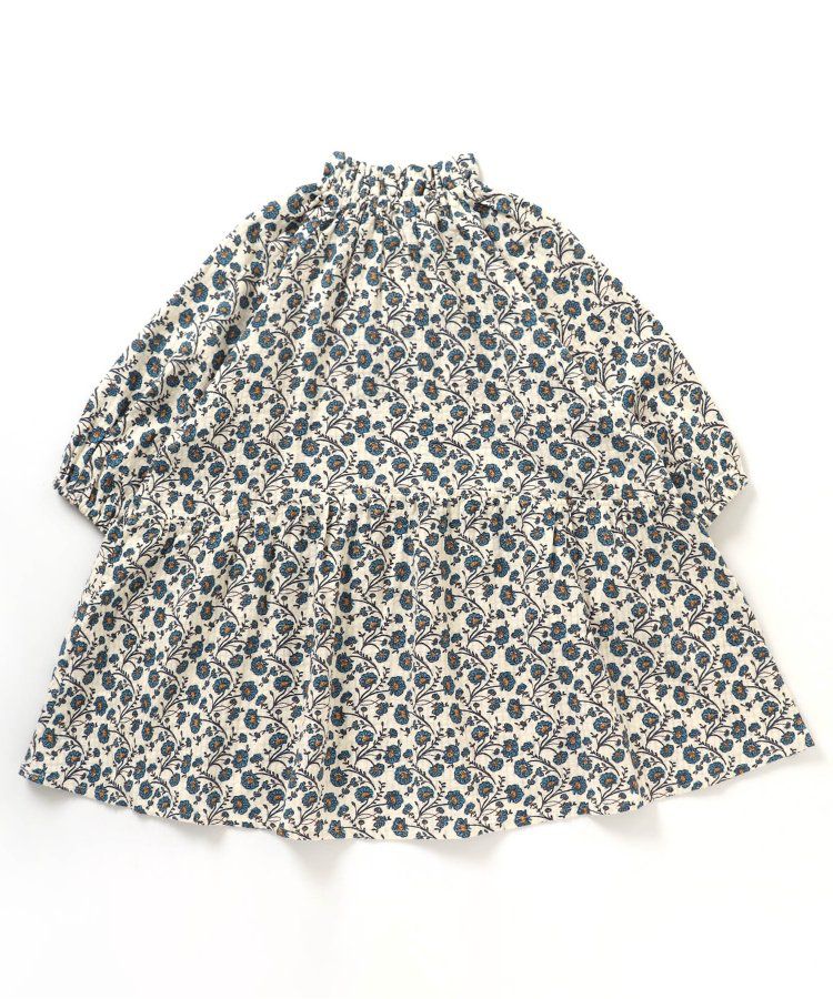 日本 BREEZE - 微立領宮廷風傘狀長袖洋裝-素面-紅