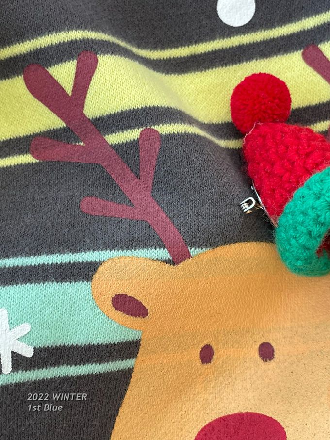 韓國 First Blue - 小熊雪人長袖上衣/聖誕節