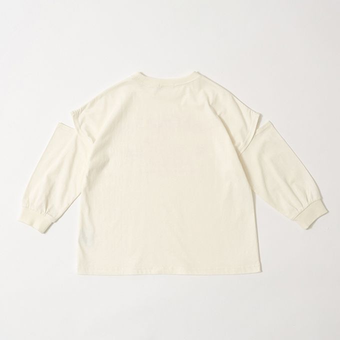 日本 Lycee mine - 休閒印花寬版開口長袖上衣-LOVLEY-粉紅