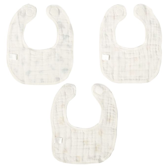 akachan honpo - 6層棉紗圍兜3件組-白色 (70~95cm)