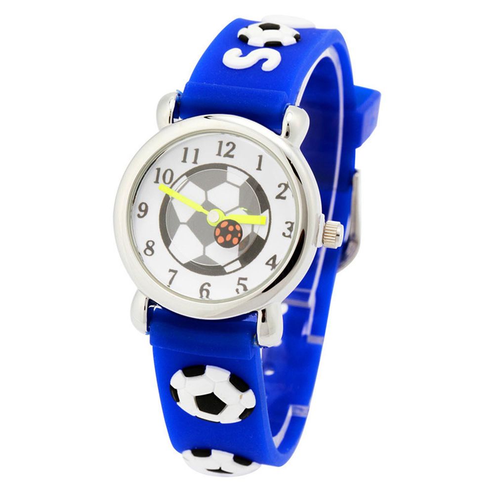 3D立體卡通兒童手錶-經典小圓錶-藍色足球