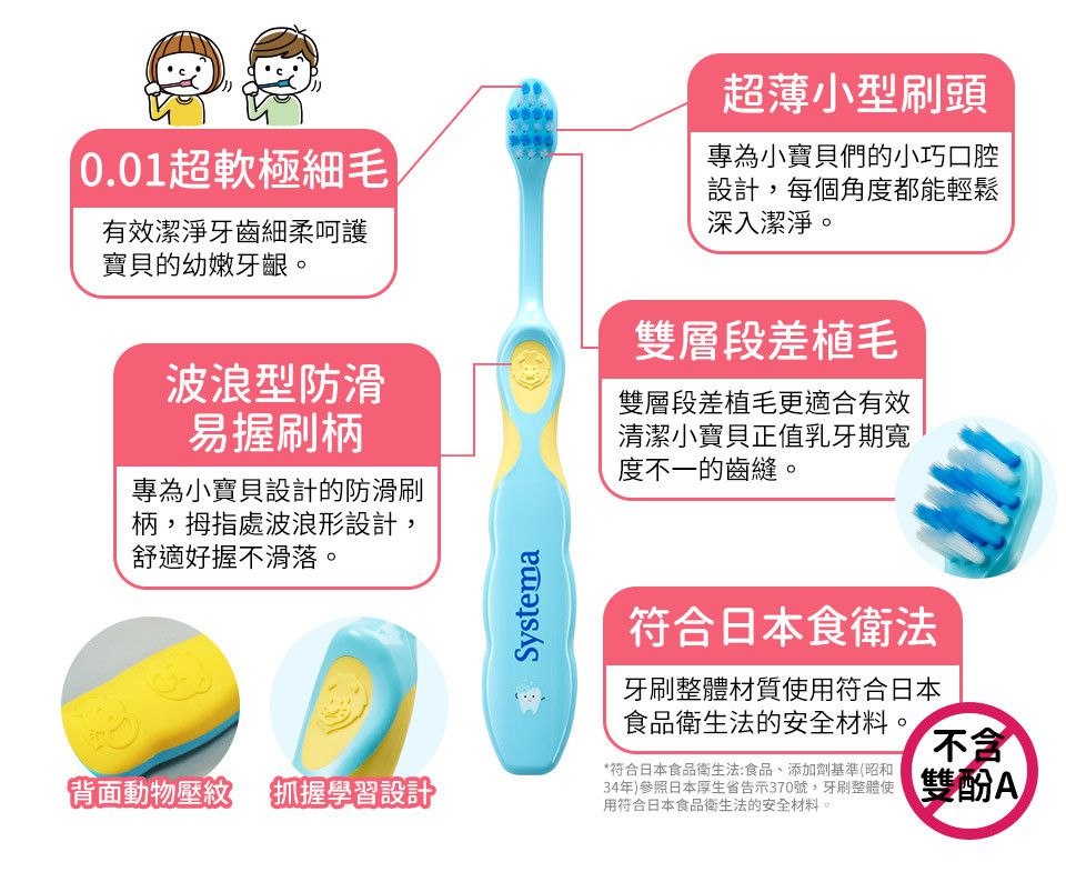 日本 LION 獅王 - 細潔兒童專業護理牙刷-2-6歲-顏色隨機出貨