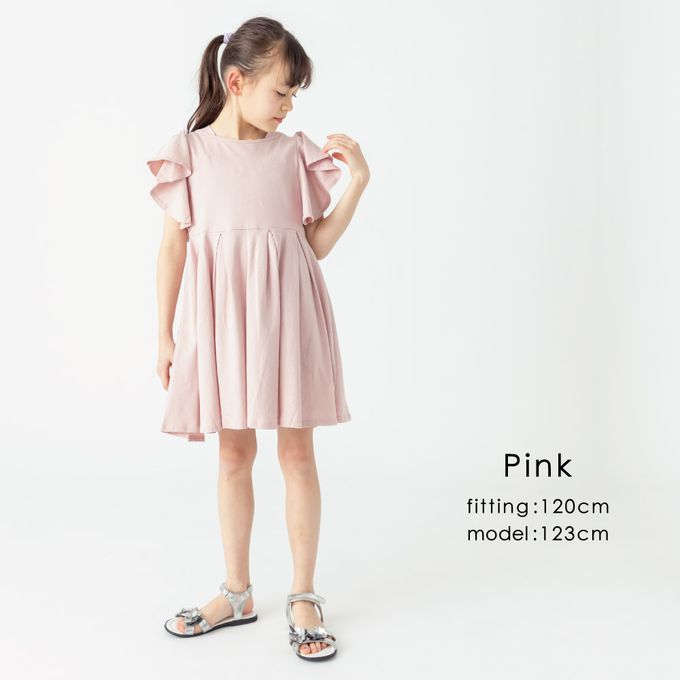 日本 evercloset - 波浪荷葉短袖浪漫洋裝-黑白條紋