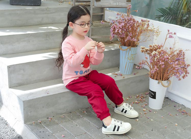 純棉縮口運動長褲-灰色