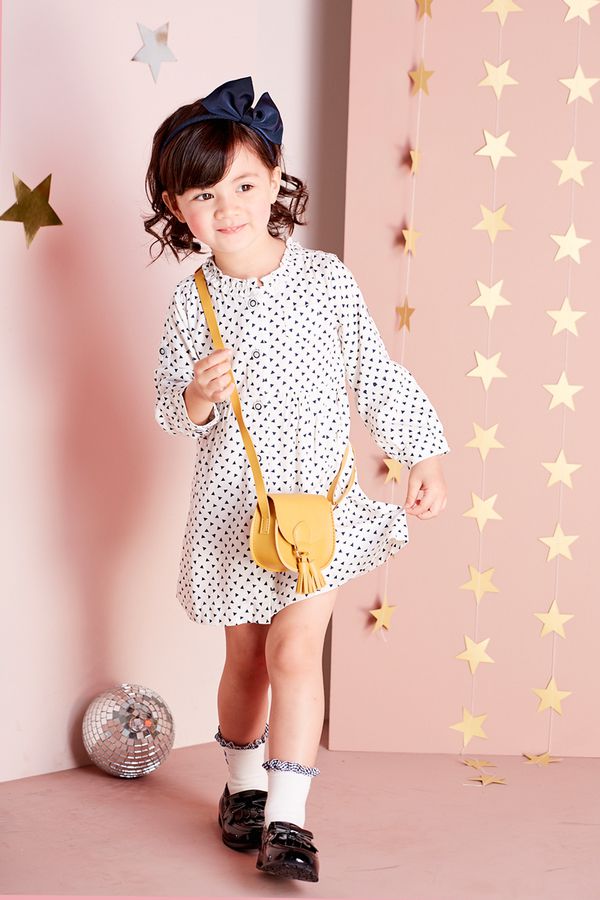 麗嬰房 Little moni - 甜美女孩襯衫洋裝-白色