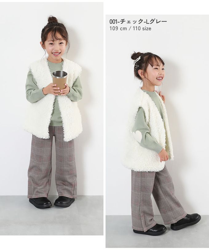 日本 devirock - RICH WARM 保暖裏毛寬褲-豹紋-灰杏