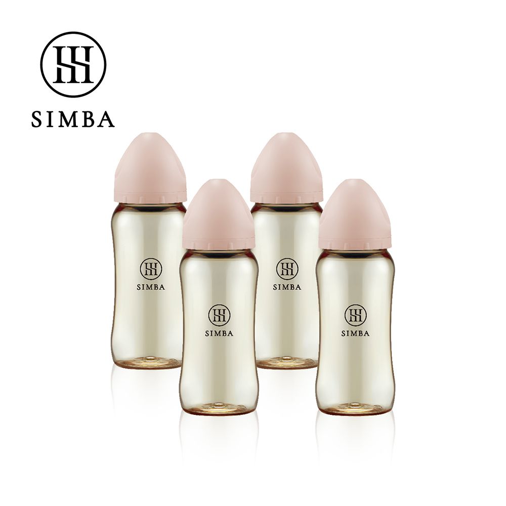 蘊蜜鉑金PPSU寬口防脹氣奶瓶4支組(360ml)-栗粉