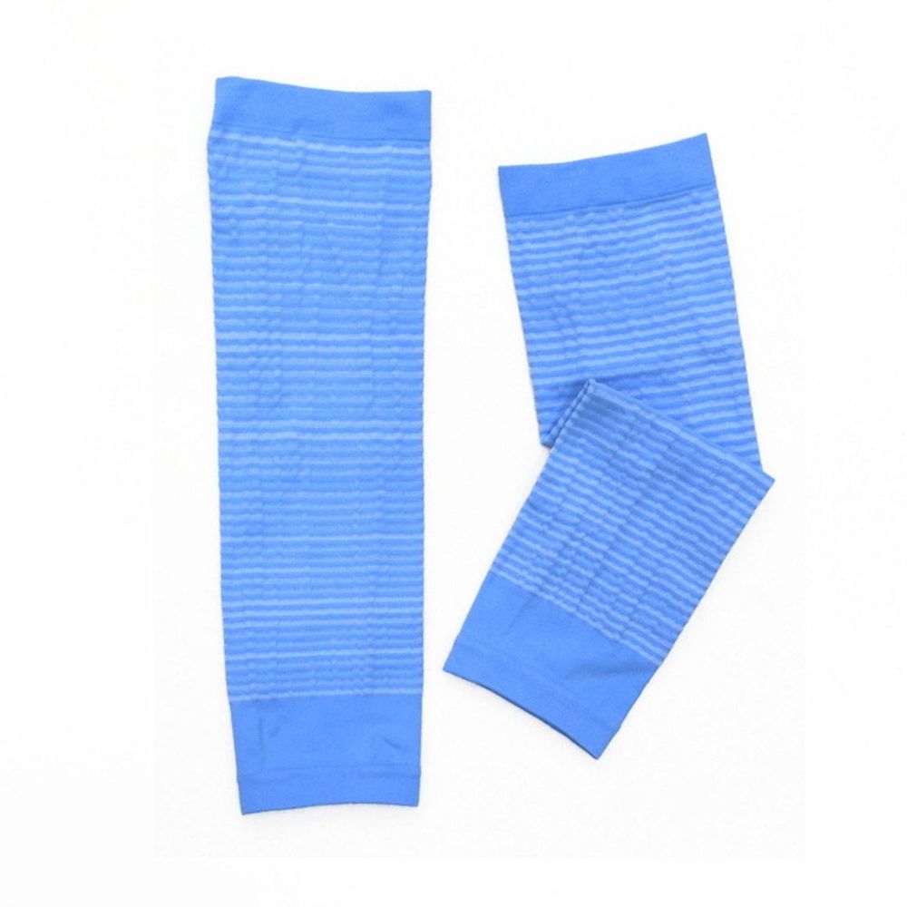 貝柔 Peilou - 兒童高效涼感防蚊抗UV袖套-親子條紋-藍