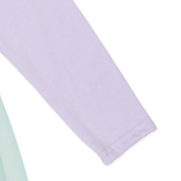 日本西松屋 - 夢幻繽紛紗拼接長袖洋裝-杏白