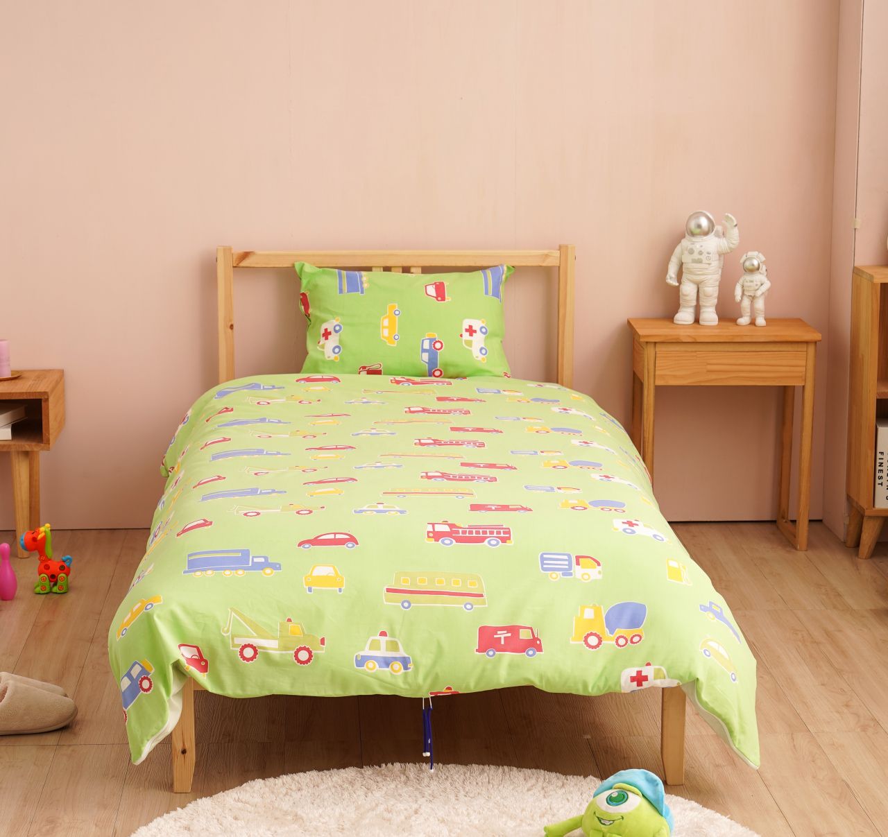 日本西村 Westy - [KIDS Design得獎款] OzBoy奧茲男孩-單人全開被套2件組-藍-單人款2件組-藍 (135 x 185 cm, 45 x 75 cm)-單人被套x1 + 枕頭套x1