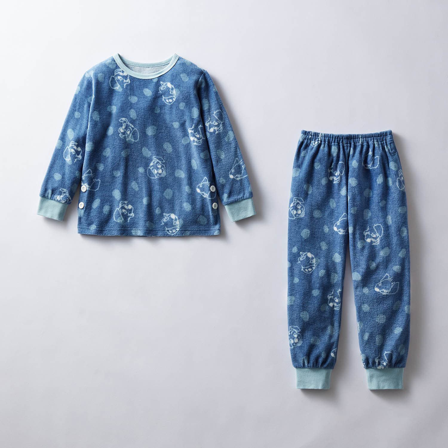 日本千趣會 - 迪士尼 角色印花抓絨家居服/睡衣-米妮-薄荷