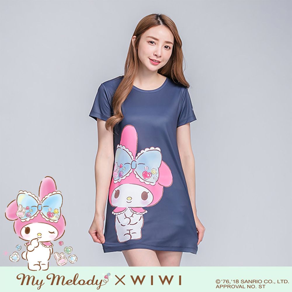 WIWI - 長版-情意美樂蒂防曬排汗涼感衣-女-湛海藍