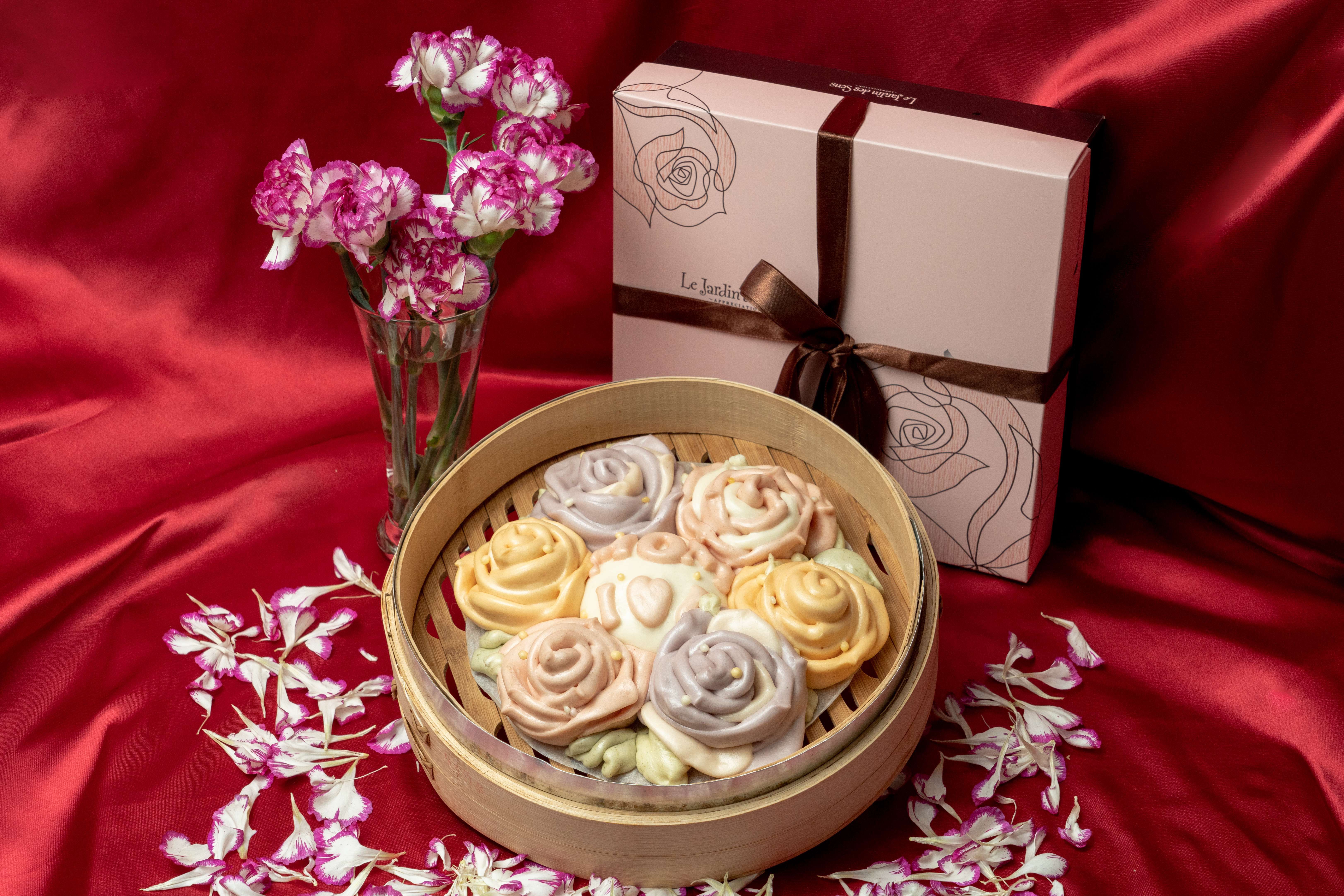 老甜媽手工饅頭 - 我愛媽媽禮盒-玫瑰花樣式-八吋400克