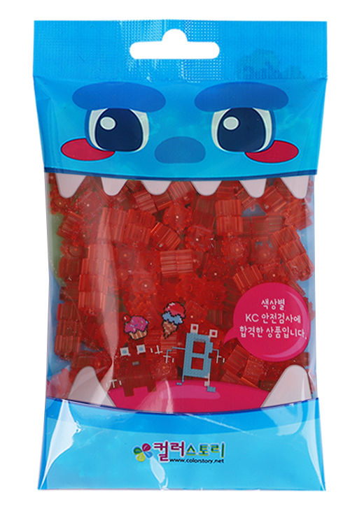 韓國 Color Story - 免燙拼豆-補充包280顆(透明紅/8mm)