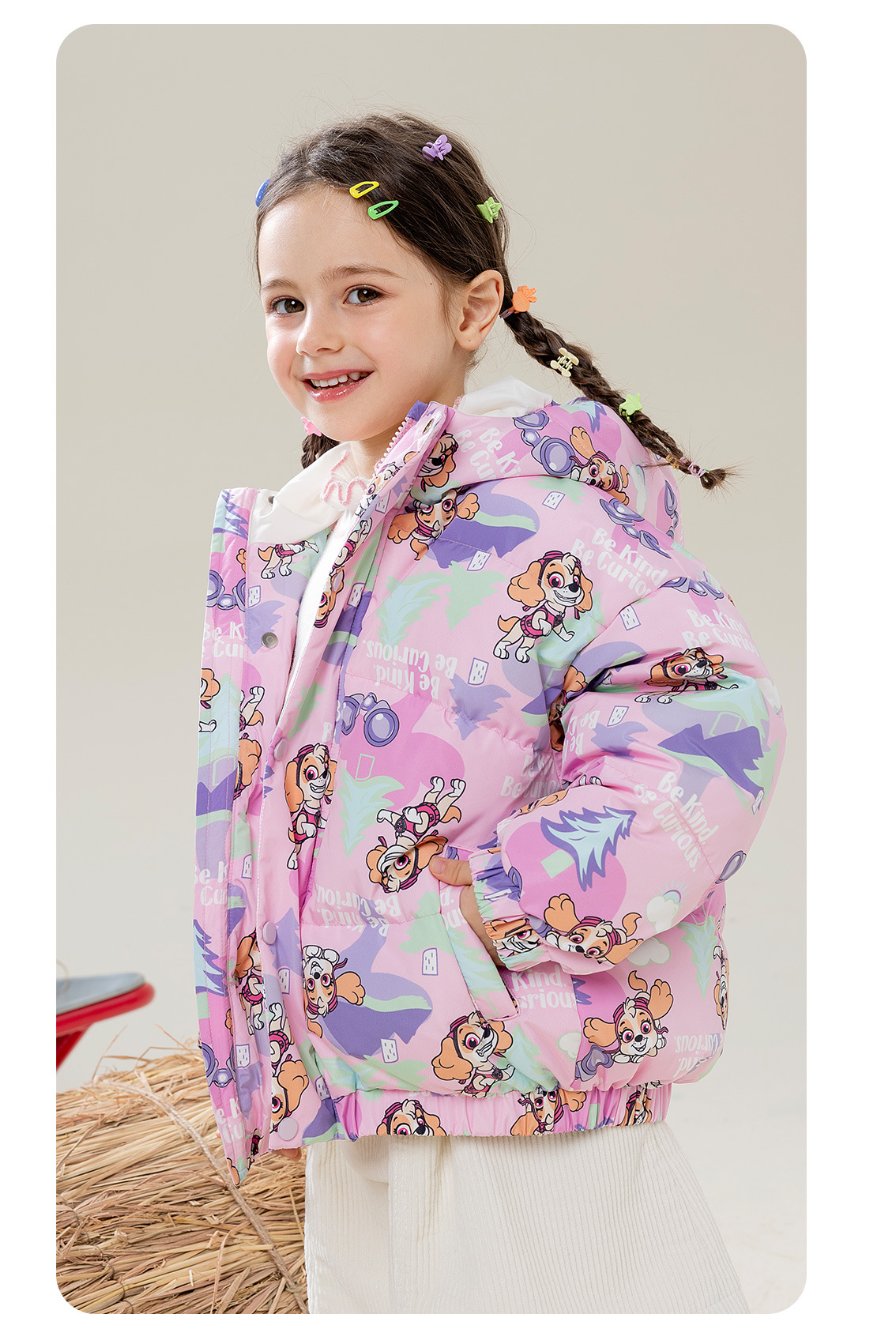 卡通汪汪隊連帽滿印羽絨外套(85%鴨絨)-卡通人物阿奇-綠色