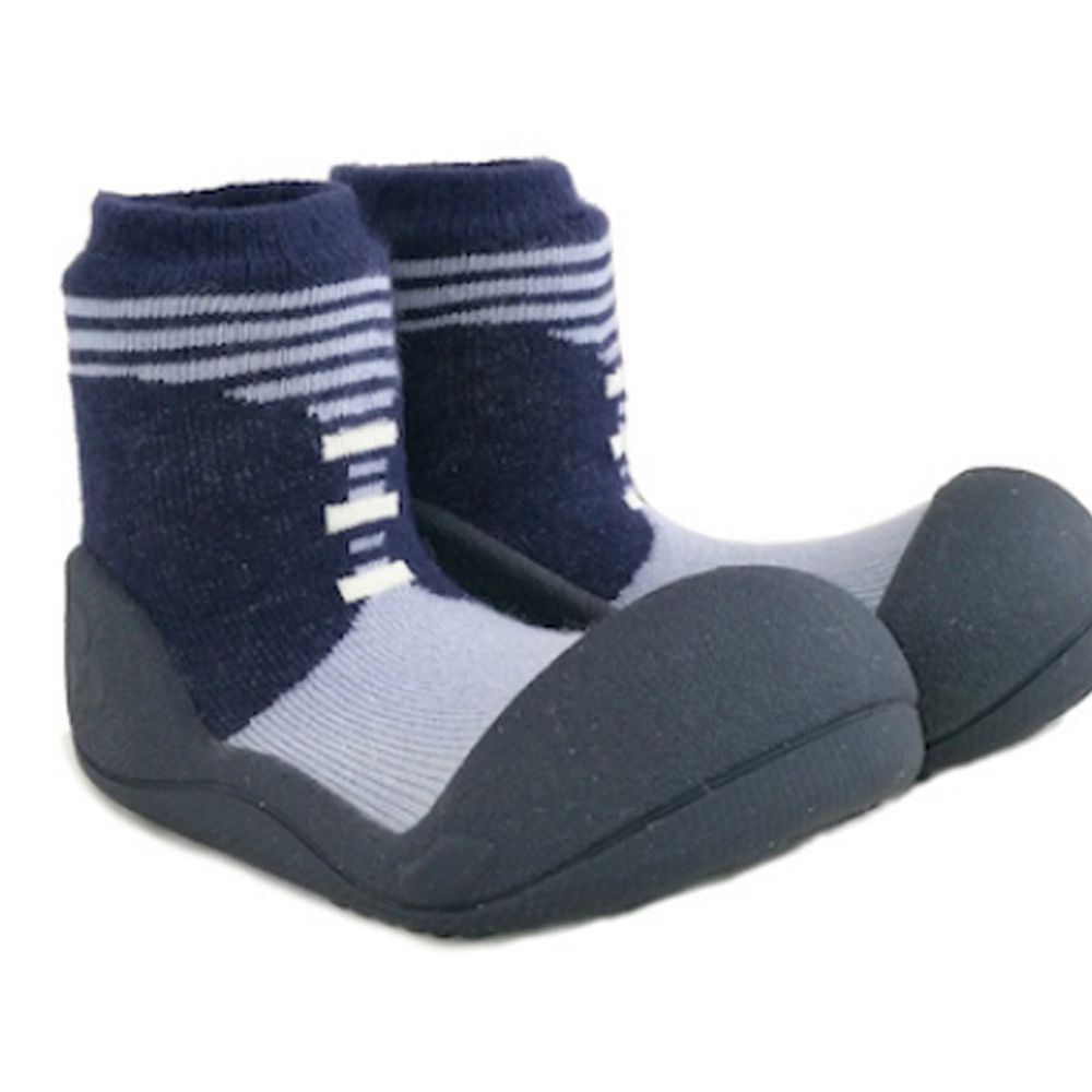 韓國 Attipas - 襪型學步鞋-英倫紳士藍