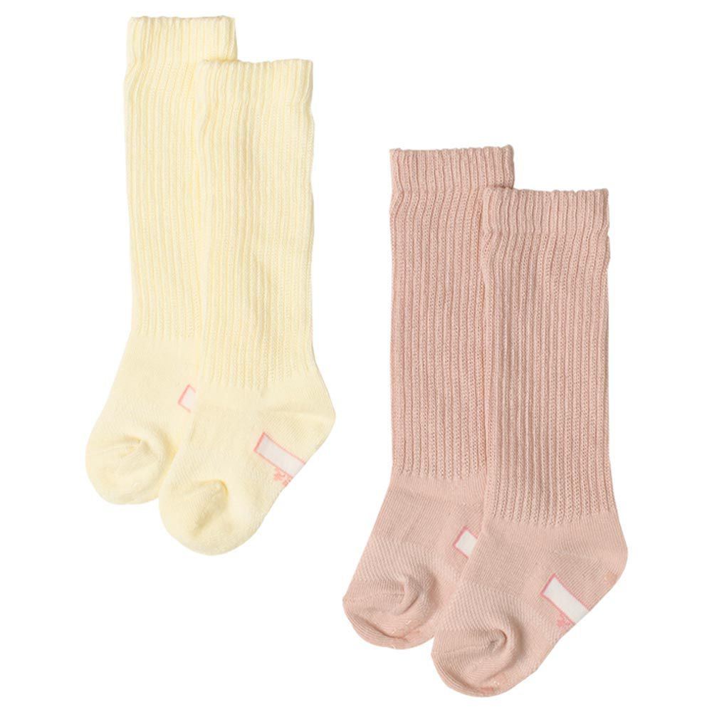 akachan honpo - 長筒襪2雙組-皺褶-米白色 (9～14cm)