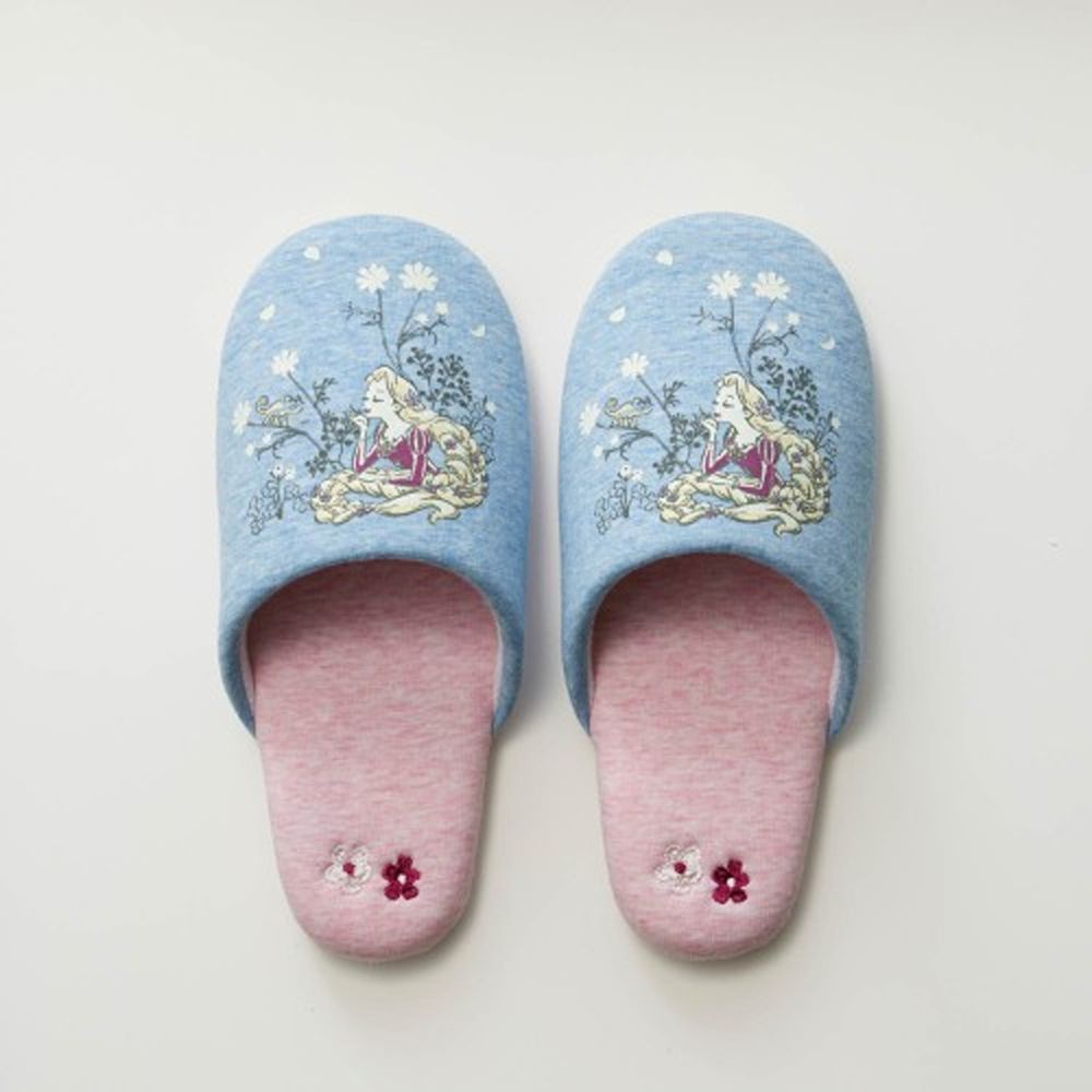 日本千趣會 - 迪士尼室內拖鞋-長髮公主-水藍X粉