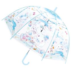 日本 J'S PLANNING - 小孩最愛印花透明直傘-卡通人物大耳狗-水藍 (55cm)