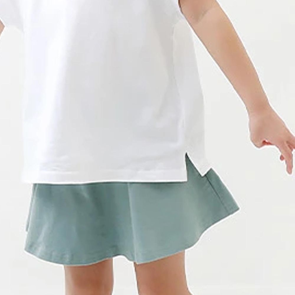 日本 devirock - 活力百搭素色口袋短裙-藍綠
