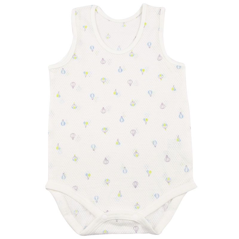 akachan honpo - 無袖套頭式包屁衣-淺藍色