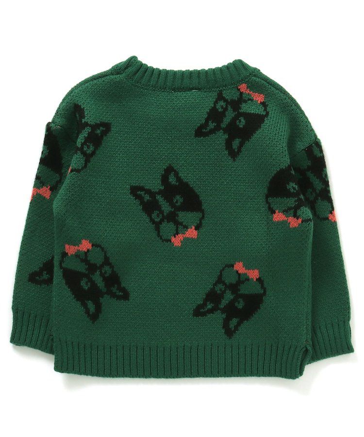 日本 BREEZE - 童趣印花柔軟針織毛衣-微笑-黑