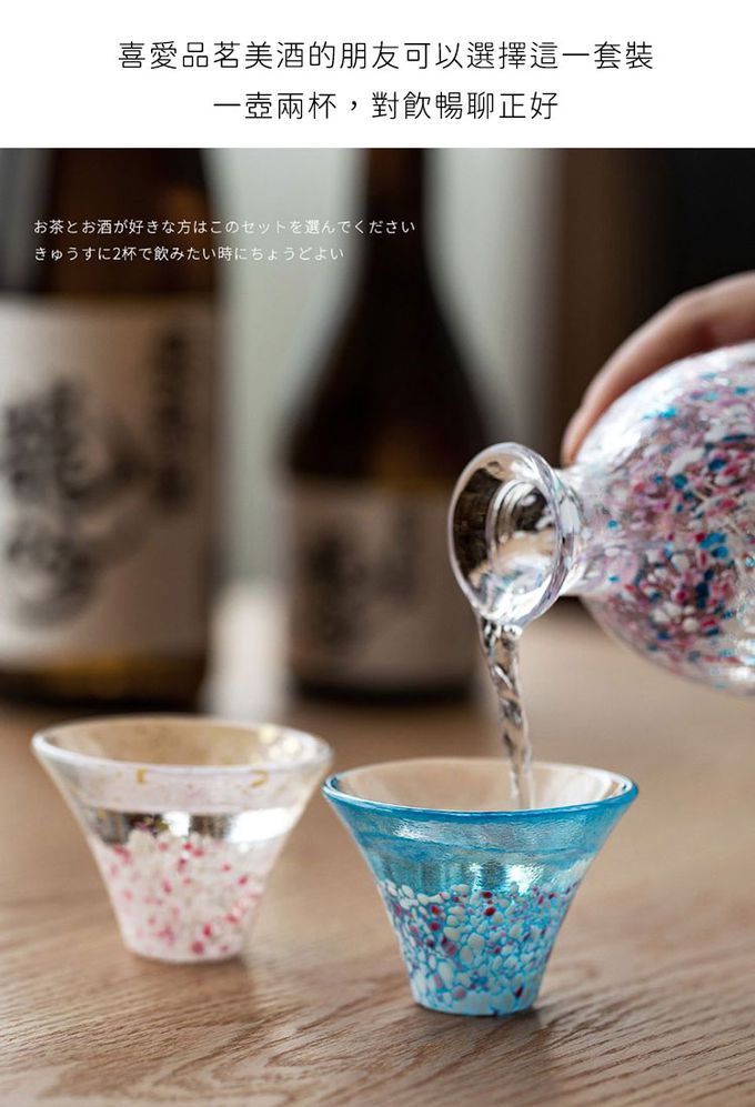 TOYO-SASAKI GLASS 東洋佐佐木 - 日本製 櫻系列富士山日式清酒酒杯套組