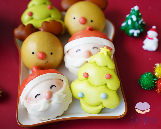美姬饅頭 - 聖誕節鮮乳造型饅頭-35g/顆*6入裝