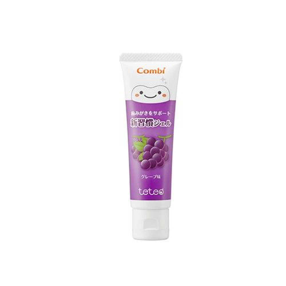 日本 Combi - teteo 幼童含氟牙膏-葡萄 (6顆牙(約9個月)以上適用)-含氟量500ppm