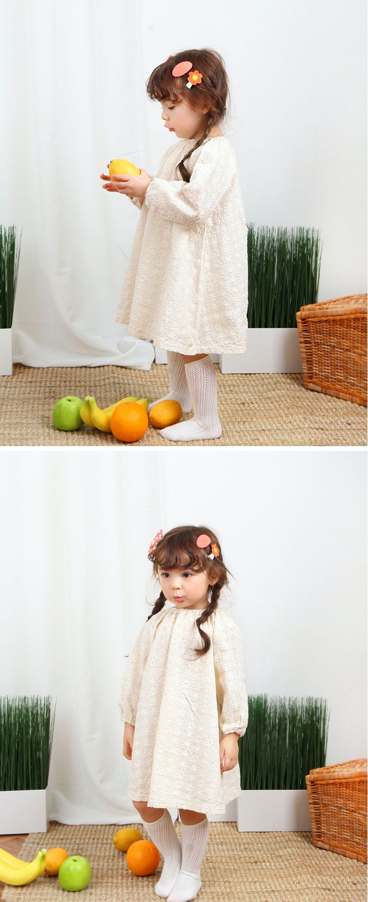 韓國 Babyblee - 雛菊花朵髮夾/髮飾4入組-芥末黃