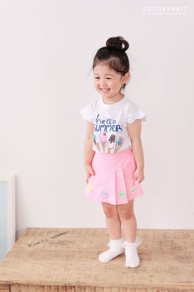 韓國 Coco rabbit - 冰淇淋派對短袖上衣-白