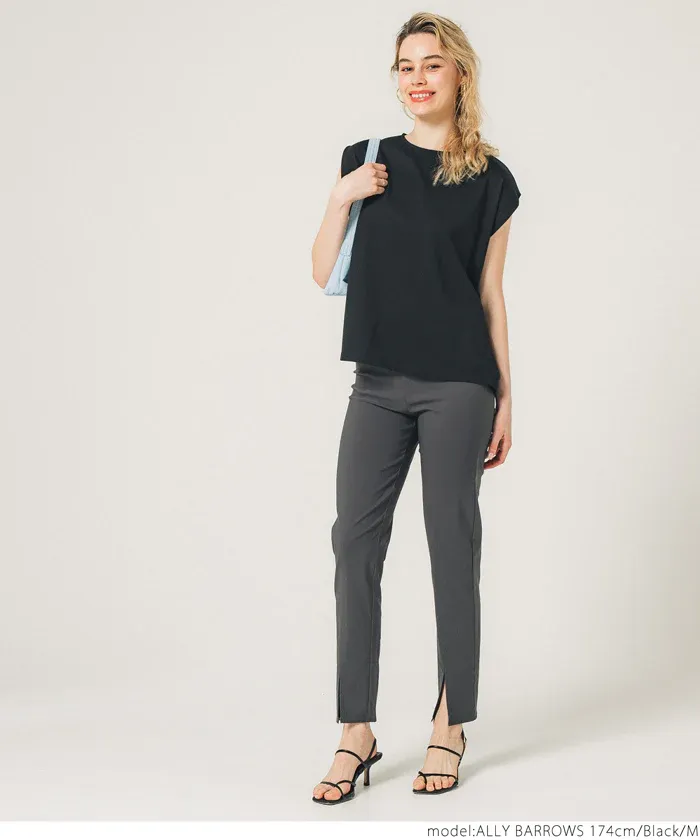 日本 COCA - 超顯瘦百搭法式袖上衣-黑