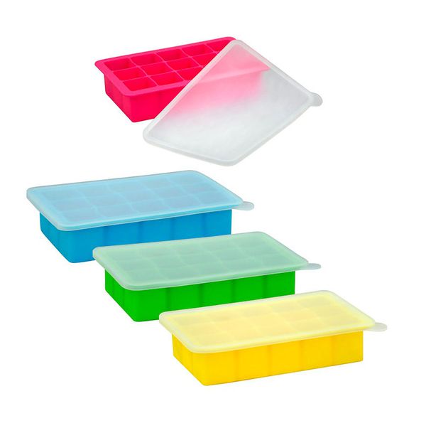 美國 green sprouts - 小綠芽寶寶副食品15格冷凍盒/製冰盒-草綠色