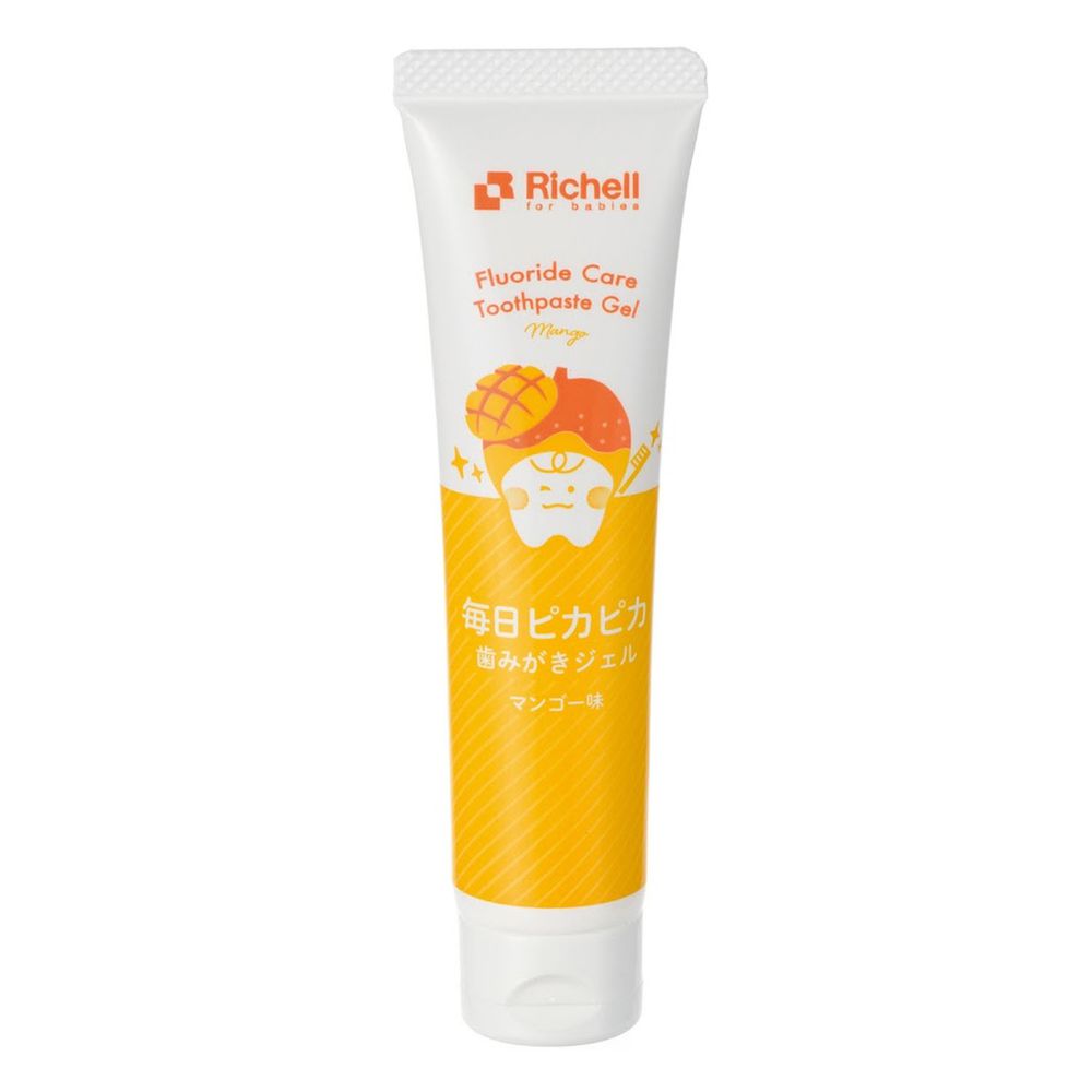 日本 Richell 利其爾 - 日本製兒童牙膏-芒果風味-含氟量500PPM (適齡18m以上)-30g