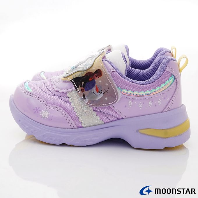 Moonstar日本月星 - 冰雪奇緣電燈鞋(中小童)-機能運動鞋-紫