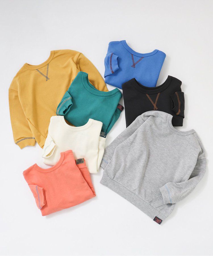 日本 BREEZE - 正反OK！圓領百搭長袖大學T-綠松石