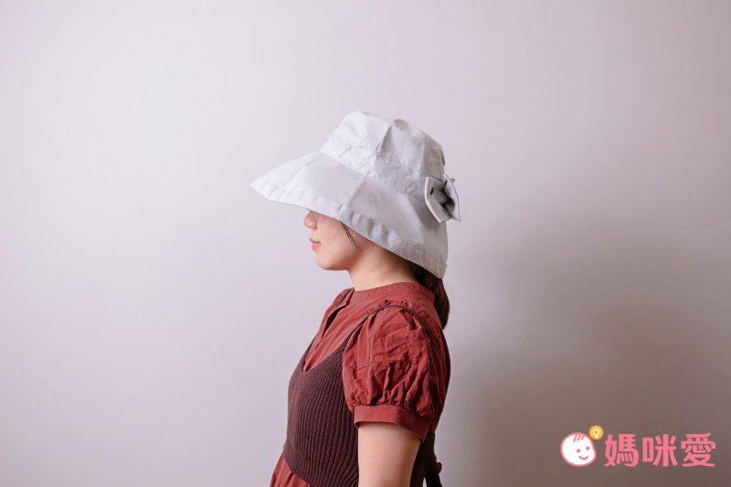 日本服飾代購 - (媽媽)UPF50+ 純棉大帽簷遮陽帽-蝴蝶結款-深墨綠 (56-60cm)