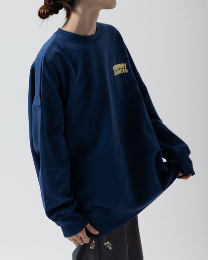 日本 gleam - 裏毛寬版甜點好友印花大學T-咖啡x粉紅