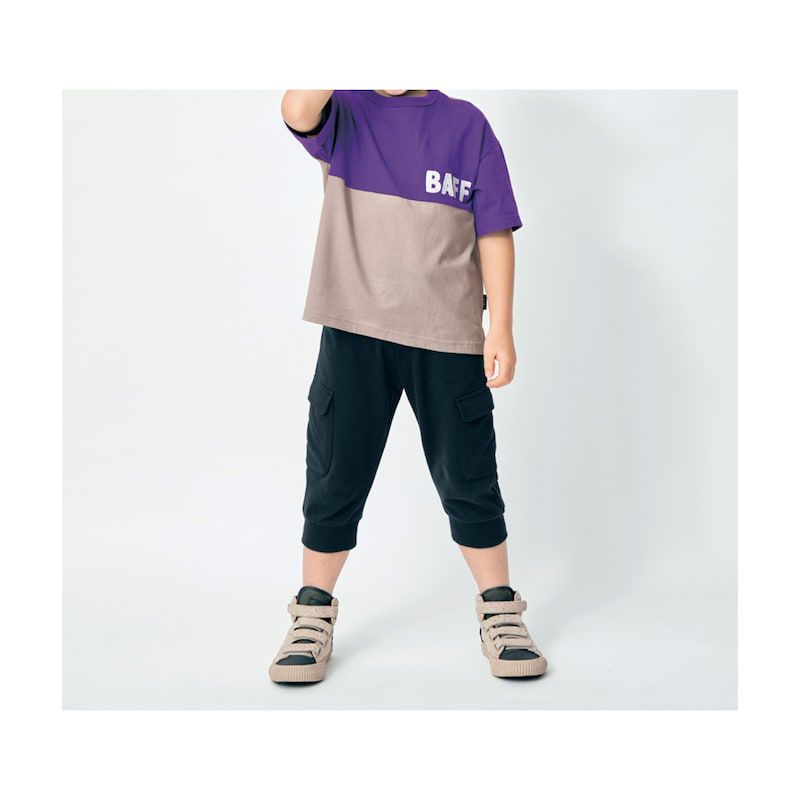 日本千趣會 - GITA 天竺棉短袖上衣-BAFF-紫x灰杏