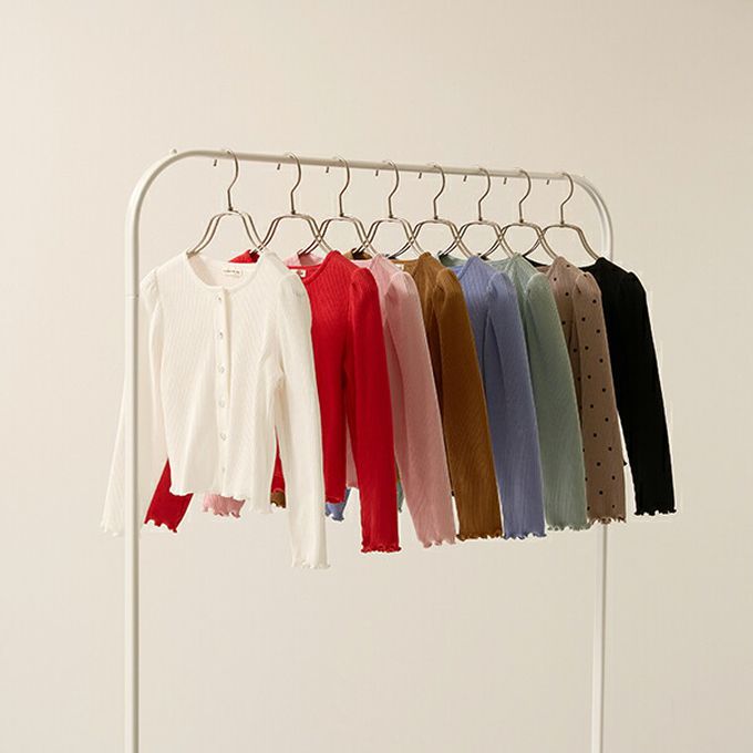 日本 Lycee mine - 愛心鈕扣羅紋針織薄外套-薄荷綠