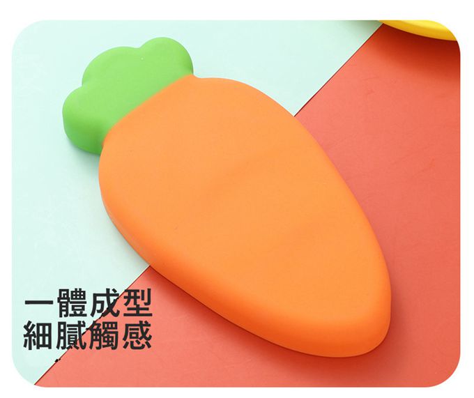 Vanibaby - 胡蘿蔔矽膠餐盤5件組（餐盤+吸管+刀叉+毛刷）